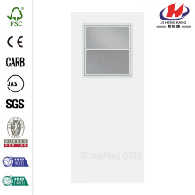 30 in. x 80 in. Smooth Flush Hardboard Solid Core Primed Composite Interior Door Slab with Utility Window